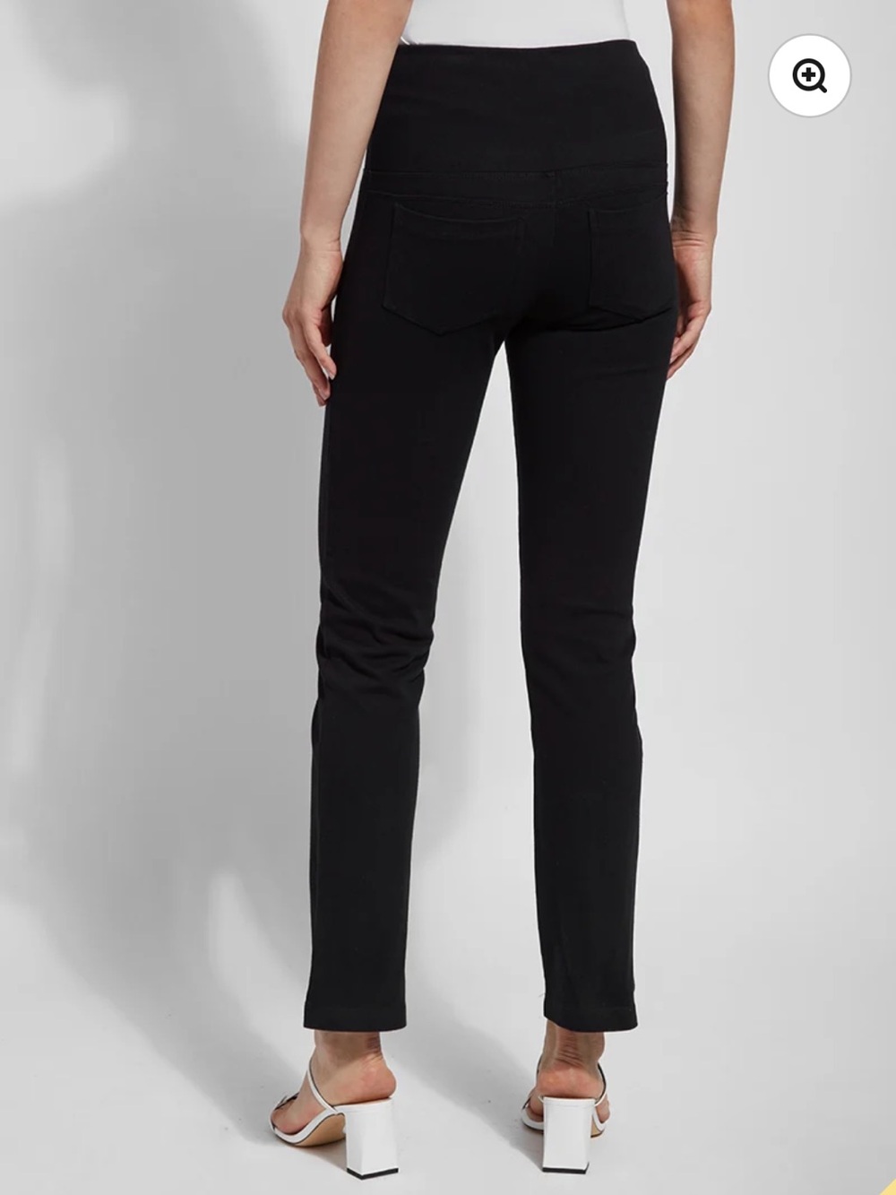 Lysse Cotton Snatching Waist Black Ankle Denim Pants w Cuff Slit XS New W Tags!